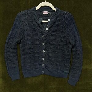 True Vintage 1960s Black Textured Orlon Acrylic Cardigan Sweater / Small/Medium